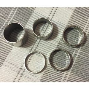 Set of 5 Faux Silver Bands Rings (Medium/Large)